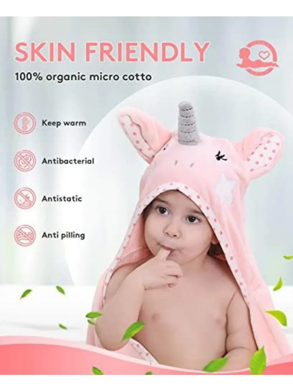 Ultra Soft Hooded Towel for Kids - 100% Cotton, Large Animal Design, Ages 3-10